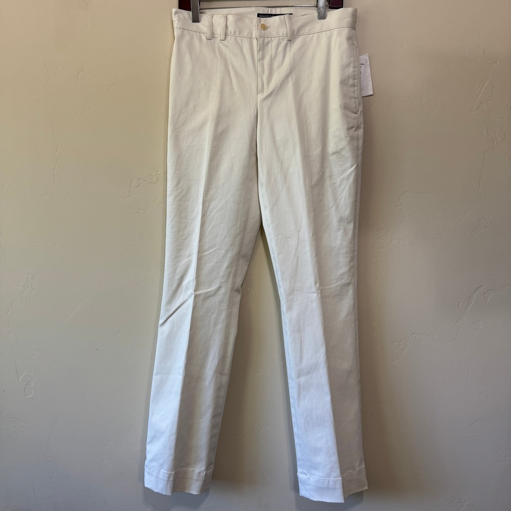 NWT Y2K‎ Ralph Lauren Pants Women 6 Beige Hampton Classic Vintage Pleated Chino